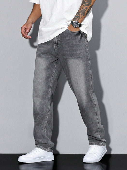 Ash Baggy Jeans – Men's Relaxed Fit Wide Leg Denim Jeans - Monsta Online