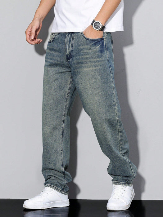 Ash Baggy Jeans – Men's Relaxed Fit Wide Leg Denim Jeans - Monsta Online