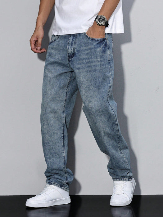 Ash Baggy Jeans – Men's Relaxed Fit Wide Leg Denim Jeans - Monsta Online