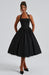 Aurelis Halter - Neck Dress – Women's Elegant Structured Flared Midi Dress - Monsta Online