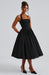Aurelis Halter - Neck Dress – Women's Elegant Structured Flared Midi Dress - Monsta Online