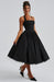 Aurelis Halter - Neck Dress – Women's Elegant Structured Flared Midi Dress - Monsta Online