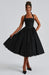 Aurelis Halter - Neck Dress – Women's Elegant Structured Flared Midi Dress - Monsta Online