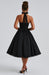 Aurelis Halter - Neck Dress – Women's Elegant Structured Flared Midi Dress - Monsta Online