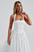 Aurelis Halter - Neck Dress – Women's Elegant Structured Flared Midi Dress - Monsta Online