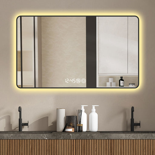4ft Black Frame Vanity Mirror with LED Lights Aluminum Frame and Defogging - Monsta Online