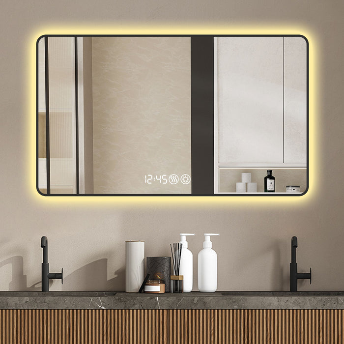 4ft Black Frame Vanity Mirror with LED Lights Aluminum Frame and Defogging - Monsta Online