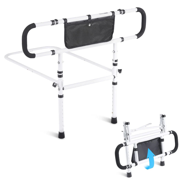 180° Foldable Safety Bed Rails for Seniors with Adjustable Handle and 450LBS Capacity - Monsta Online