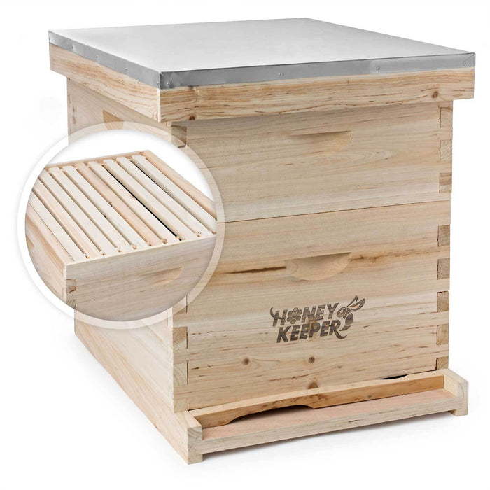Durable 20 Frame Langstroth Beehive Starter Kit with Deep and Medium Boxes - Monsta Online