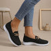 Women's Chain - Embellished Orthopedic Slip - On Loafers - Monsta Online