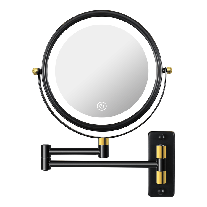 8.6 Inch Wall Mounted LED Vanity Mirror with 360 Swivel Extension Arm - Monsta Online