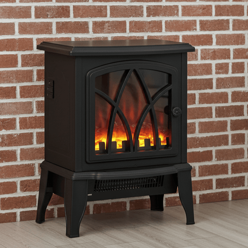 18 Inch Black Electric Fireplace Compact Heater with Adjustable Power - Monsta Online
