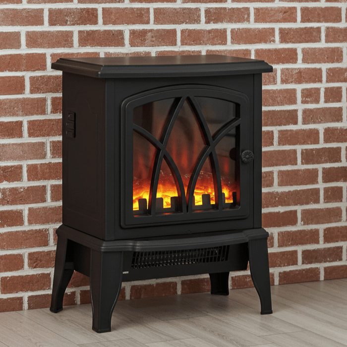 18 Inch Black Electric Fireplace Compact Heater with Adjustable Power - Monsta Online
