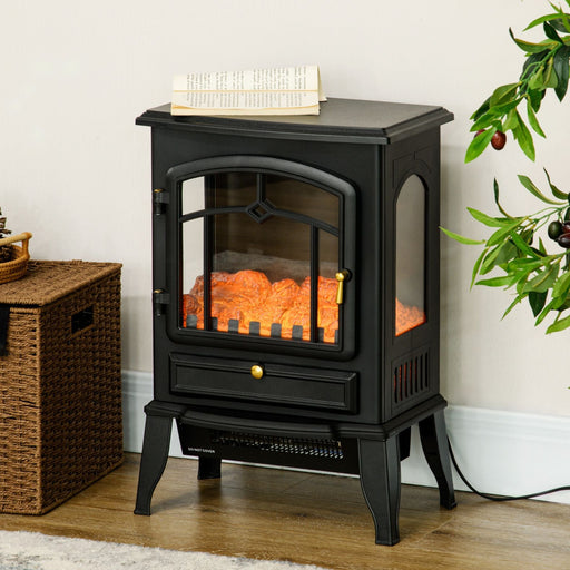 22 Inch Black Freestanding Electric Fireplace Stove with Adjustable Heat - Monsta Online