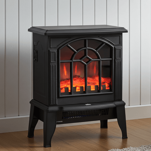 18" Black Electric Fireplace Stove with Realistic Flame - Monsta Online