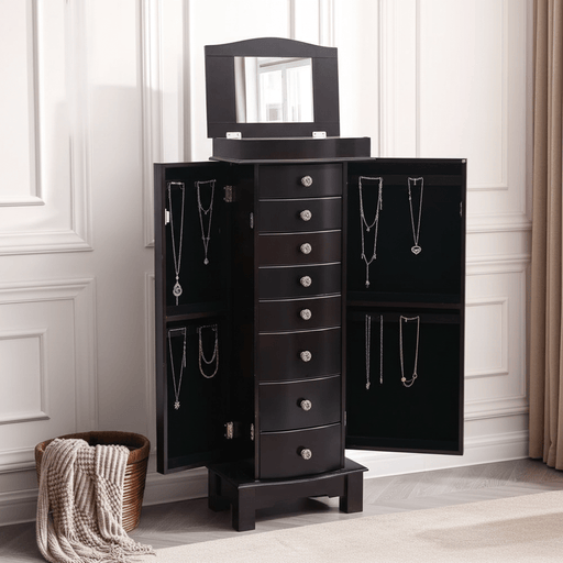 Deluxe 40 - Inch Wooden Jewelry Cabinet with Ample Drawer Storage - Monsta Online