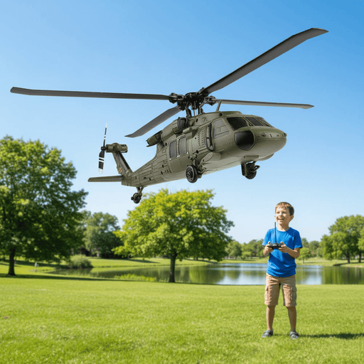 Military Blackhawk 4CH Brushless 2.4G RC Helicopter — 6‑Axis Gyro RTF for Kids and Adults - Monsta Online