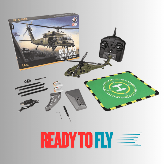 Blackhawk: Brushless 4CH Military RC Helicopter with Gyro and Dual Batteries - Monsta Online