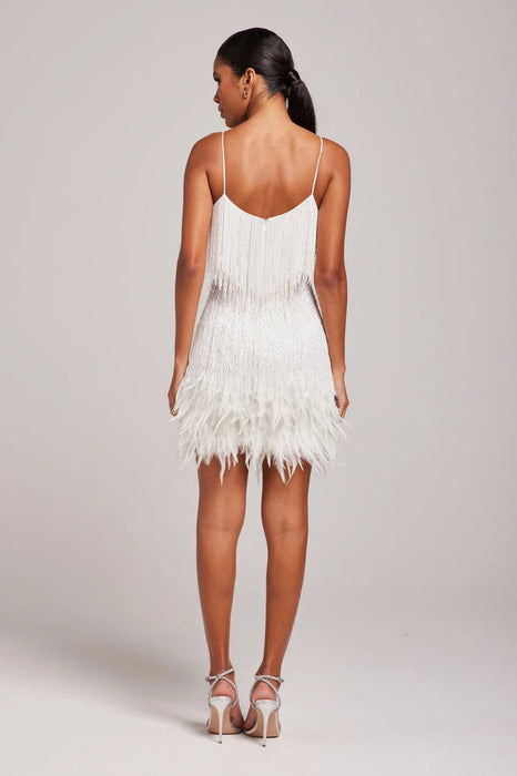 Marj Cocktail Dress – Women's Fringe Feather Evening Dress - Monsta Online