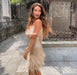 Marj Cocktail Dress – Women's Fringe Feather Evening Dress - Monsta Online