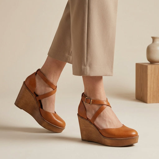 Artisanal Closed - Toe Wood Platform Wedges - Elevated Summer Style - Monsta Online