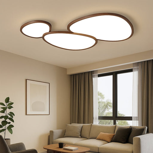 Dark Wood Ceiling Light – Ultra - Thin Nordic LED Flush Mount - Monsta Online