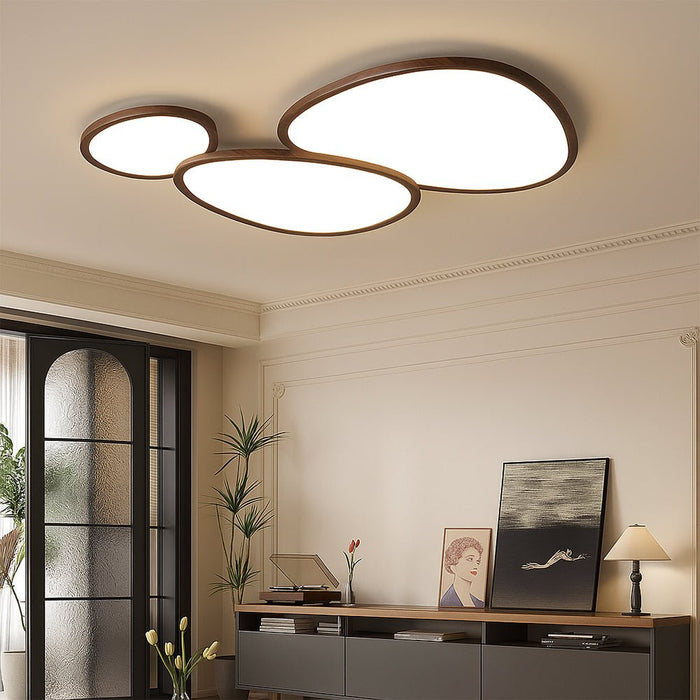 Dark Wood Ceiling Light – Ultra - Thin Nordic LED Flush Mount - Monsta Online