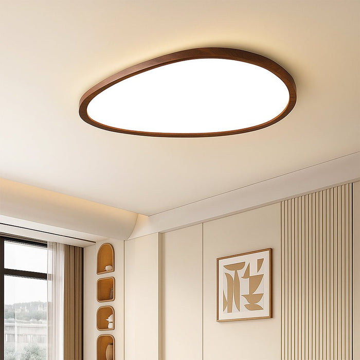 Dark Wood Ceiling Light – Ultra - Thin Nordic LED Flush Mount - Monsta Online