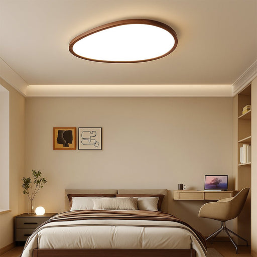 Dark Wood Ceiling Light – Ultra - Thin Nordic LED Flush Mount - Monsta Online