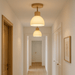 Aisle Ceiling Light – Modern Wood Iron Glass LED Fixture - Monsta Online