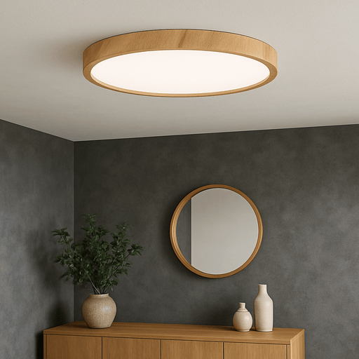 Wood Grain Ceiling Light – Modern Minimalist LED Fixture - Monsta Online