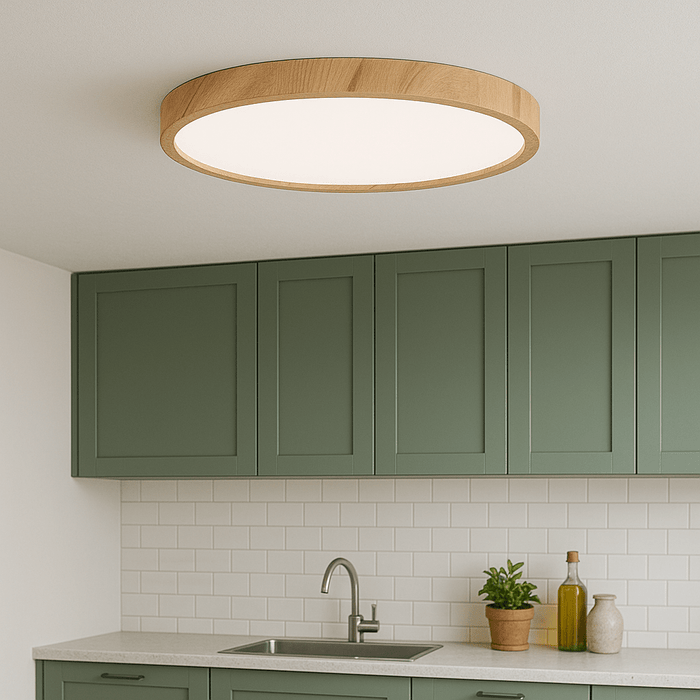 Wood Grain Ceiling Light – Modern Minimalist LED Fixture - Monsta Online