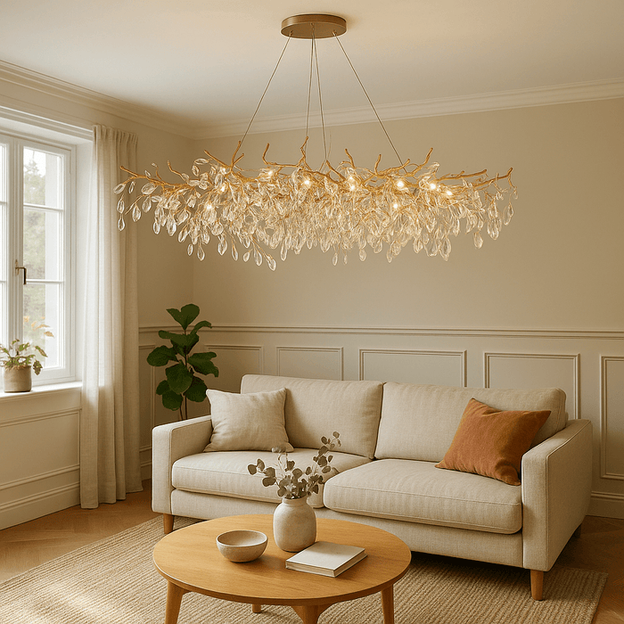 French Crystal Glass Chandelier – Elegant LED Ceiling Light Fixture - Monsta Online