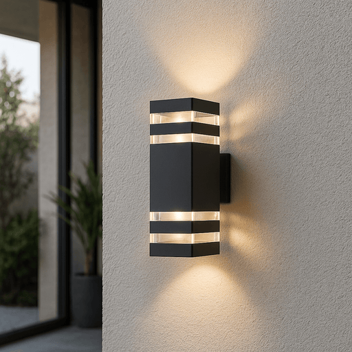 2 - Way Outdoor Wall Light – Modern Aluminum & Glass LED Fixture for Patio, Garden & Entryway - Monsta Online