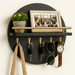 Round Wooden Key Holder – Eco - Friendly Wall Organizer with Hooks & Shelf for Entryway - Monsta Online