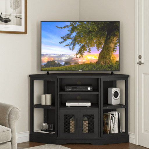 Corner TV Stand with Media Console and Storage Cabinet – Up to 55" TVs - Monsta Online