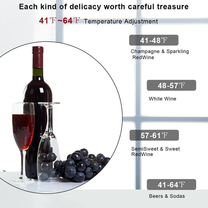 Premium 28 Bottle Wine Cooler Fridge with Silent Compressor Technology - Monsta Online