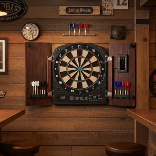 Digital Dartboard Cabinet Set with LED Display and Complete Accessories - Monsta Online