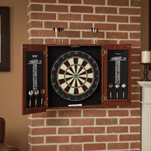 Wooden Dartboard Cabinet Set with Scoreboard and Steel Tip Darts - Monsta Online