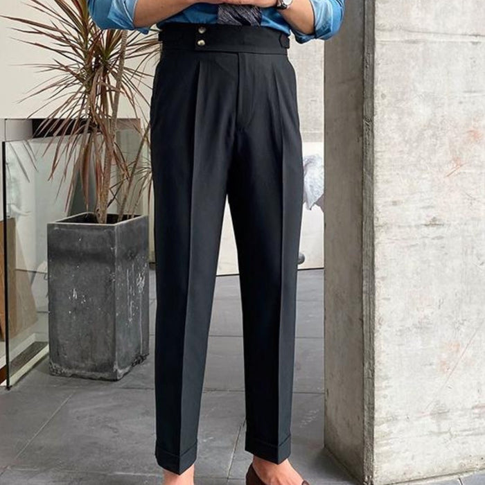 Dean Gurkha Pants – Men's High - Waisted Pleated Trousers - Monsta Online
