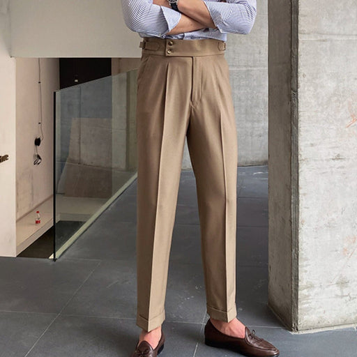 Dean Gurkha Pants – Men's High - Waisted Pleated Trousers - Monsta Online