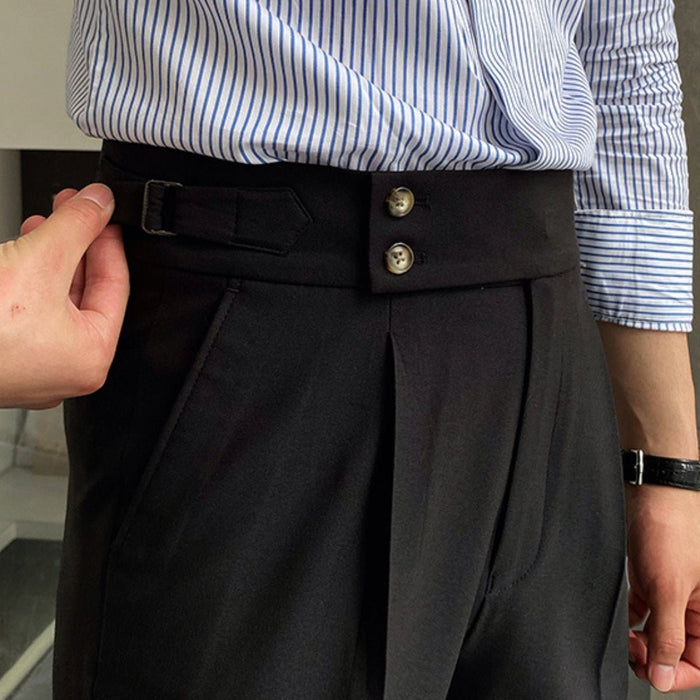 Dean Gurkha Pants – Men's High - Waisted Pleated Trousers - Monsta Online