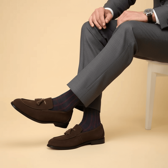 Debbies Leather Loafers – Men's Premium Cowhide Fringe Slip - On Loafers - Monsta Online