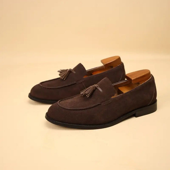 Debbies Leather Loafers – Men's Premium Cowhide Fringe Slip - On Loafers - Monsta Online
