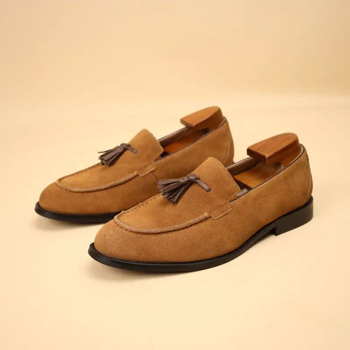 Debbies Leather Loafers – Men's Premium Cowhide Fringe Slip - On Loafers - Monsta Online