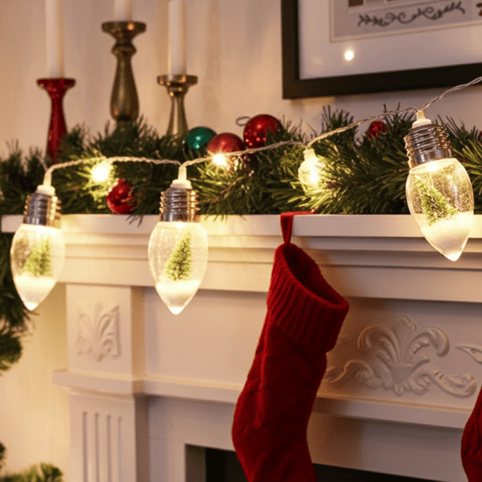 2M Snow Globe Christmas Tree String Lights 10 LED Warm Glow - Monsta Online