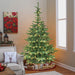 7FT Pre - Lit Artificial Christmas Tree — 400 Warm LED, Wooden Base, 941 Tips, PE+PVC, Rustic Style - Monsta Online