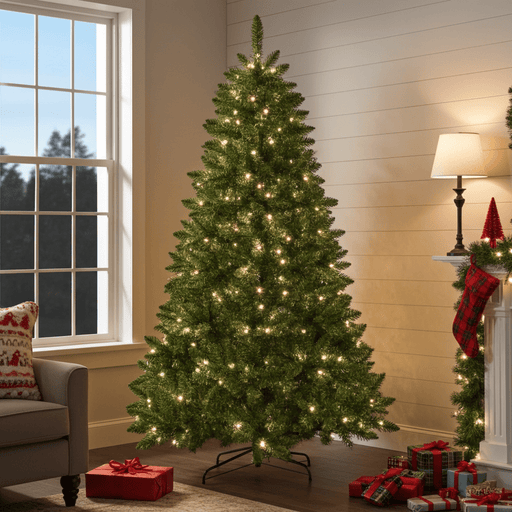 7FT Pre - Lit Smart Artificial Christmas Tree — 400 WiFi RGB LED, Music Sync, App Control, Hinged, Metal Stand - Monsta Online