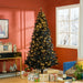 7.5FT Pre - Lit Black Artificial Christmas Tree — 500 Warm LED Lights, 1346 Tips, Hinged, Metal Stand - Monsta Online