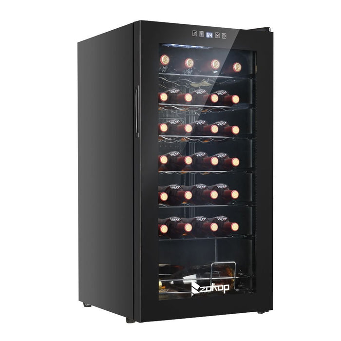Premium 28 Bottle Wine Cooler Fridge with Silent Compressor Technology - Monsta Online